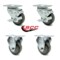 Service Caster 3 Inch Gray Polyurethane Swivel Top Plate Caster Set with 2 Brakes 2 Rigid SCC SCC-20S314-PPUB-TLB-2-R314-2 - alternate 6
